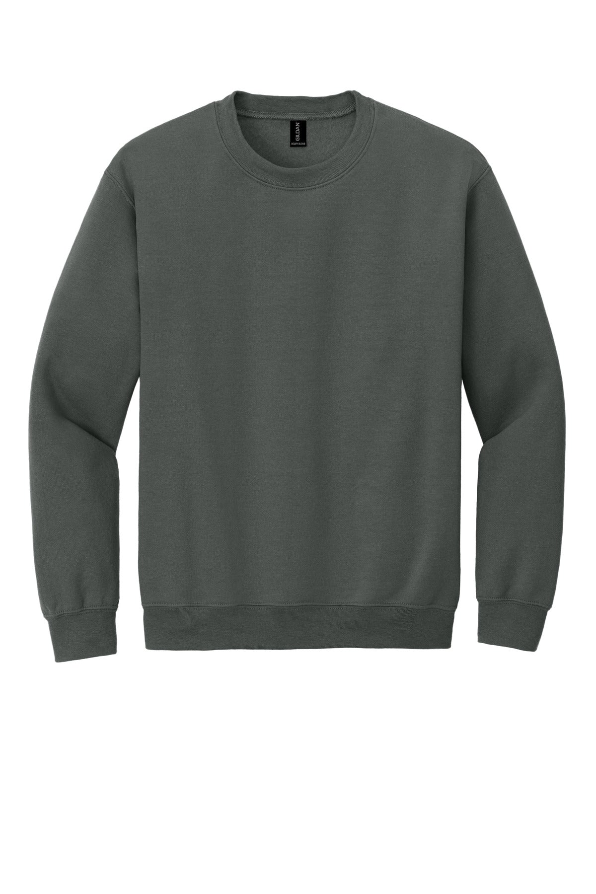 Front View of Charcoal Gildan Heavy Blend Crewneck Sweatshirt. 18000