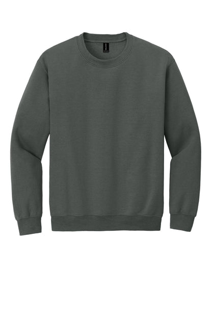 Front View of Charcoal Gildan Heavy Blend Crewneck Sweatshirt. 18000