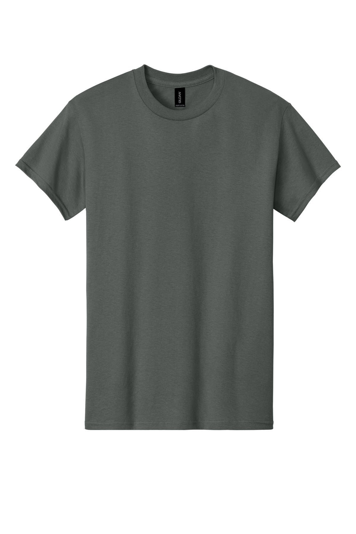 Front View of Charcoal Gildan - Heavy Cotton 100% Cotton T-Shirt. 5000