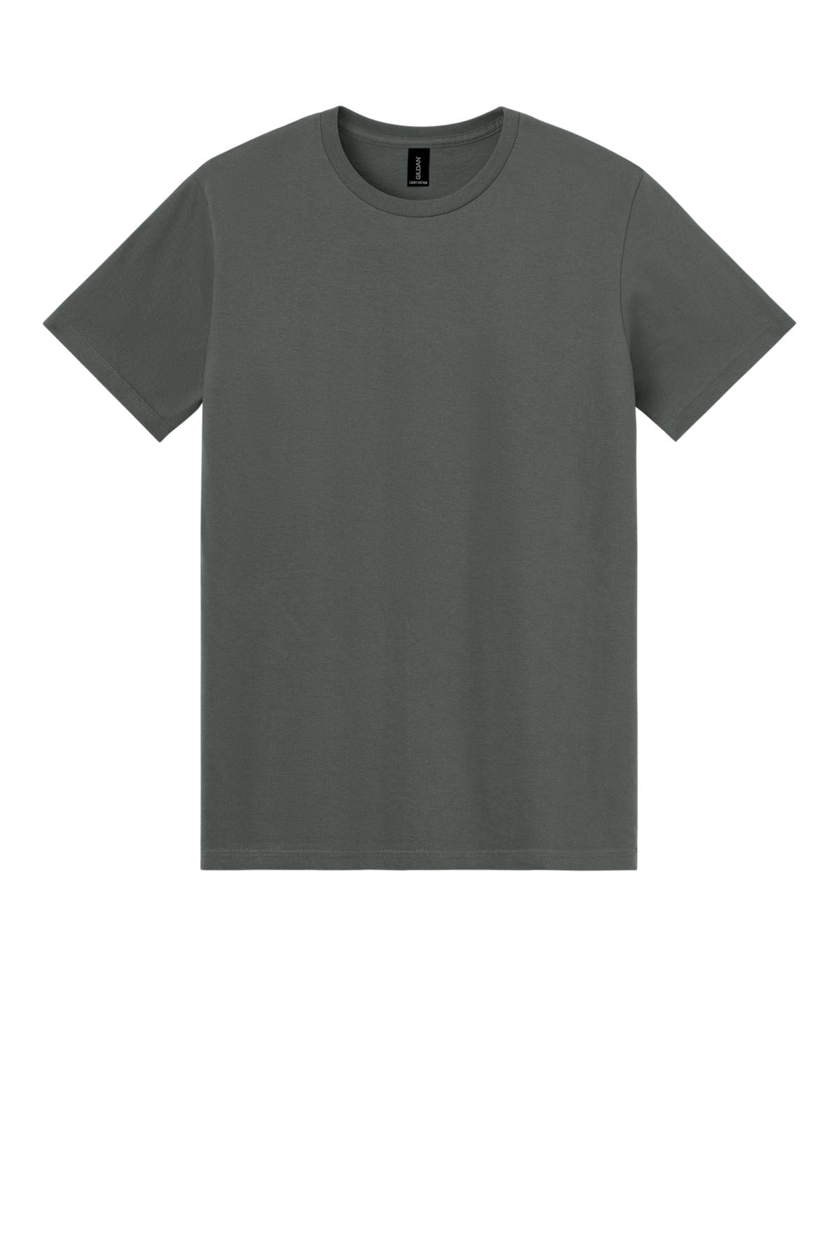Front View of Charcoal Gildan Light Cotton Tee 3000