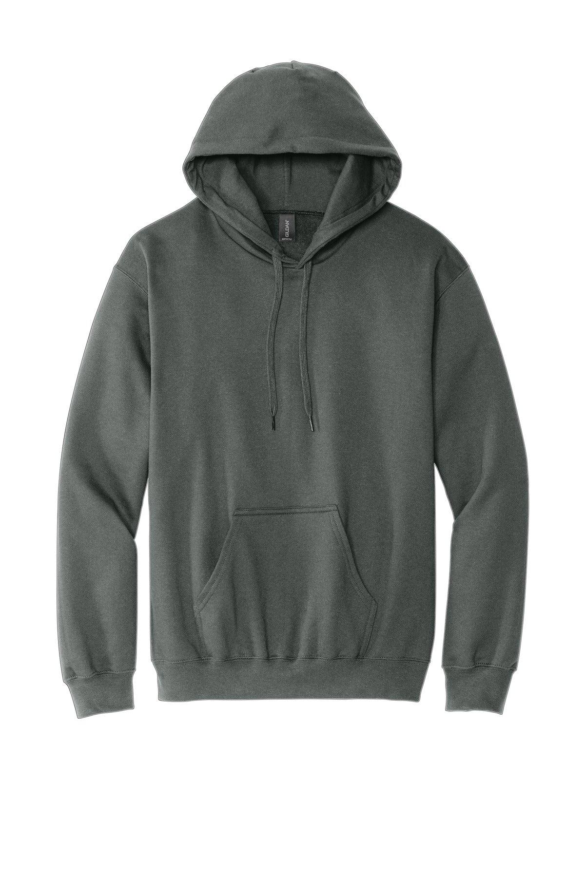 Front View of Charcoal Gildan Softstyle Midweight Pullover Hooded Sweatshirt SF500