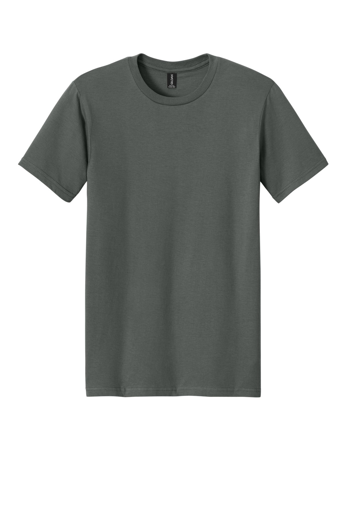 Front View of Charcoal Gildan Softstyle Plasma Print Tee 64PLSMA
