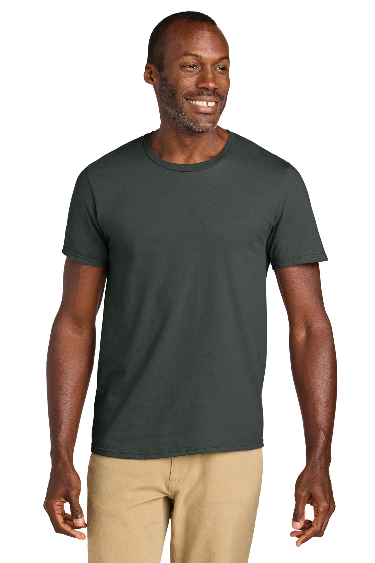 Front View of Charcoal Grey Jerzees Classics Unisex Cotton T-Shirt 363M