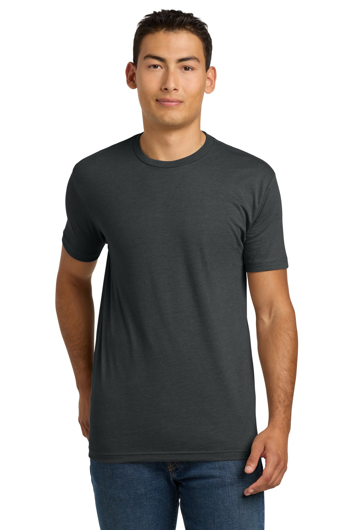 Front View of Charcoal Next Level Apparel Adult CVC Tee. NL6210