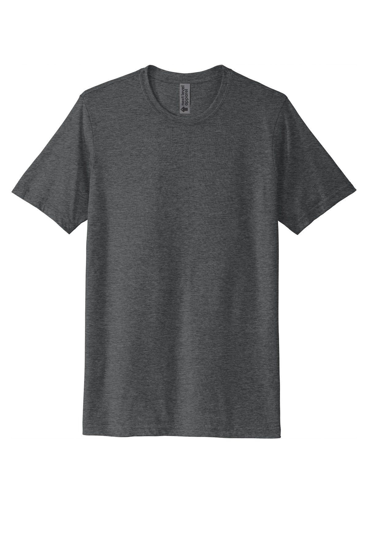 Front View of Charcoal Next Level Apparel Adult Poly/Cotton Tee. NL6200