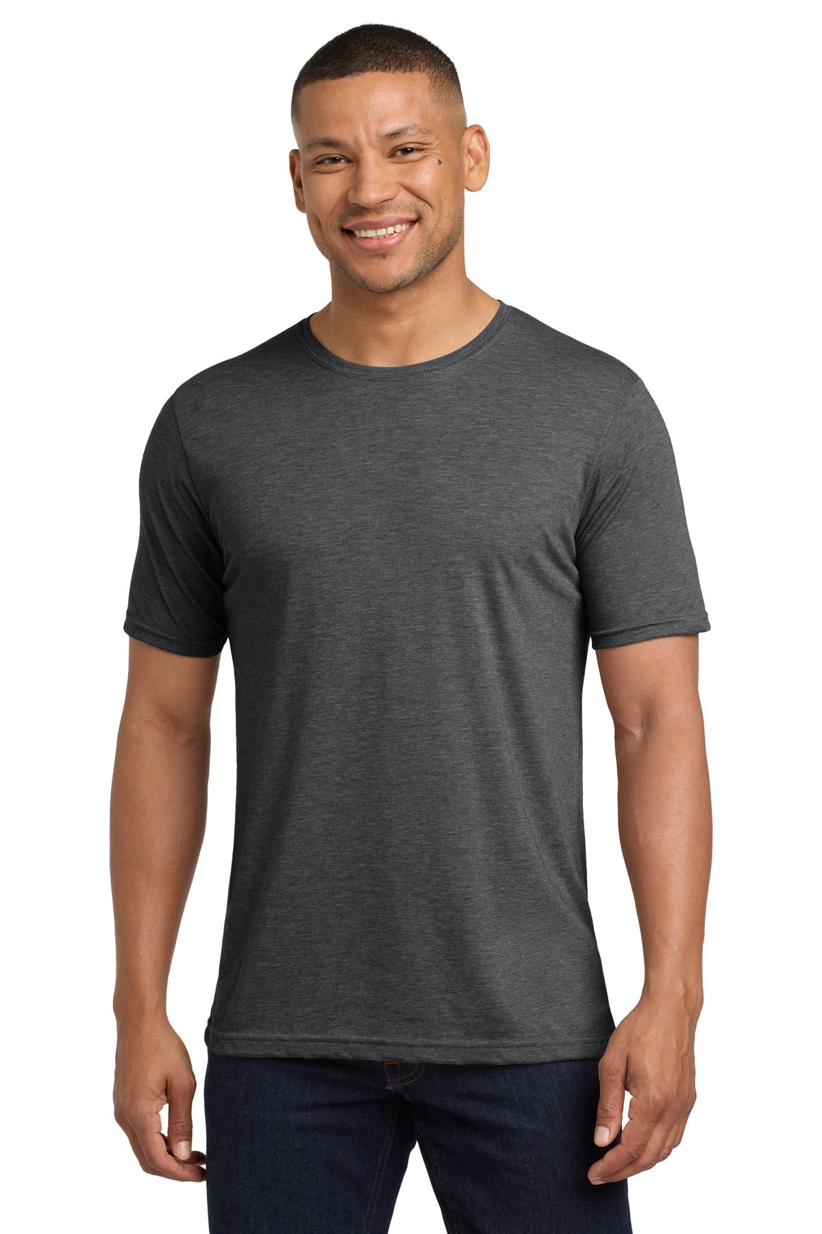 Front View of Charcoal Next Level Apparel Adult Poly/Cotton Tee. NL6200