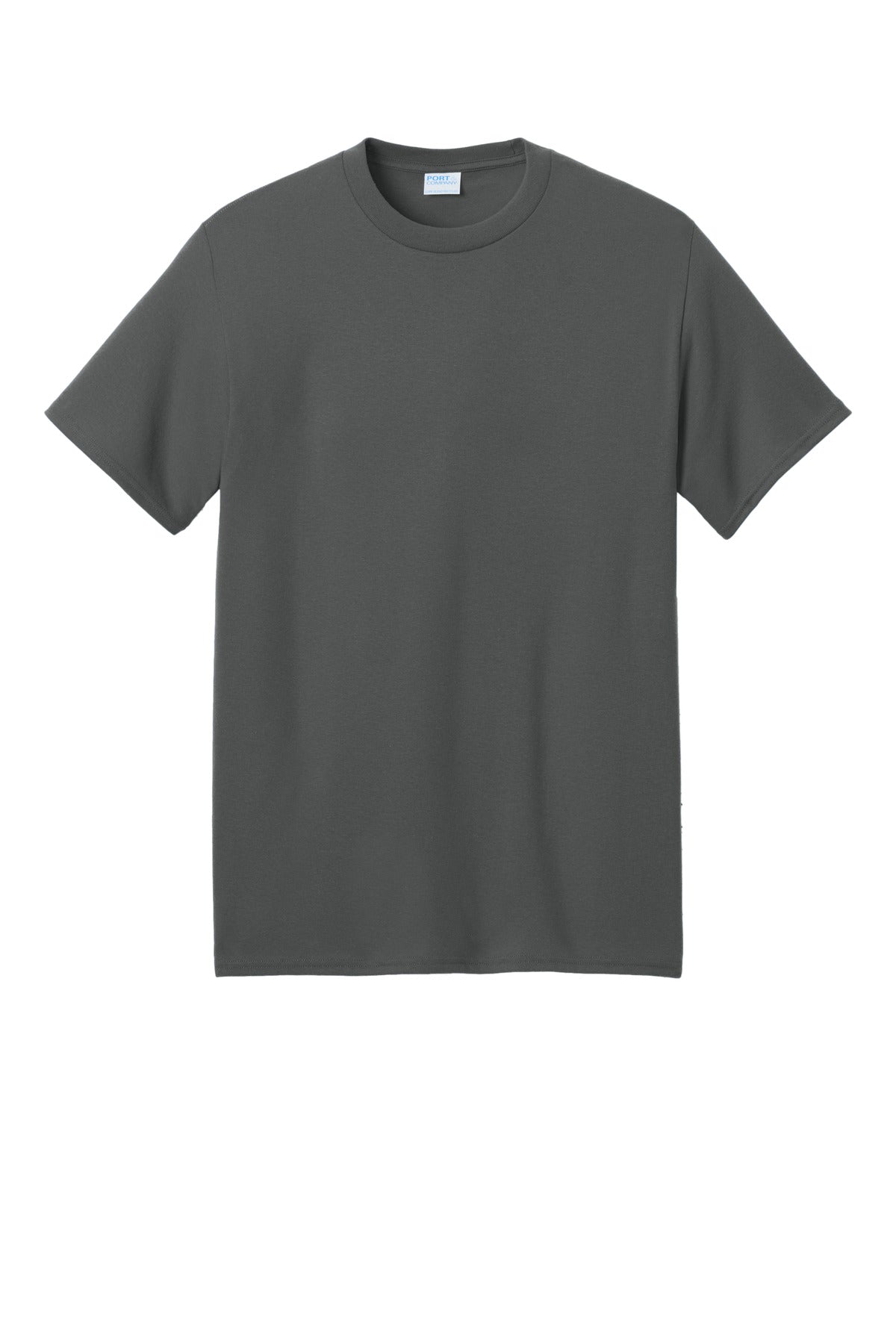 Front View of Charcoal Port & Co Core Blend Recycled Tee PC01