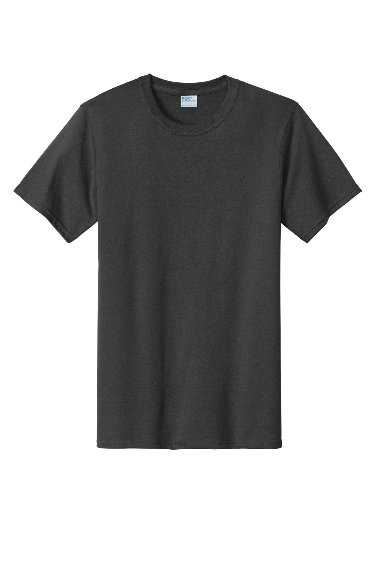 Front View of Charcoal Port & Co Tall Essential Tee. PC61T