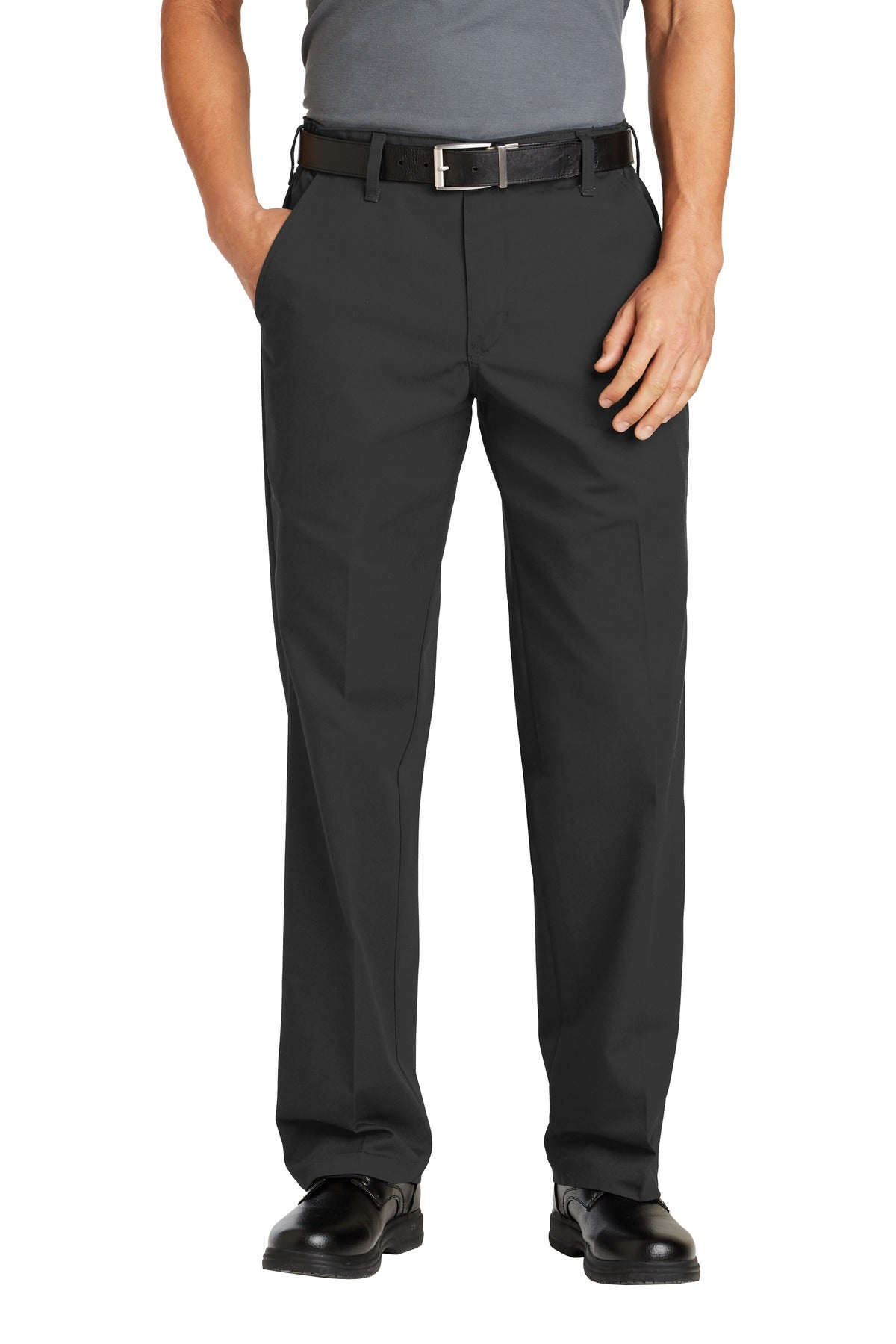 Front View of Charcoal Red Kap Elastic Insert Pant. PT60