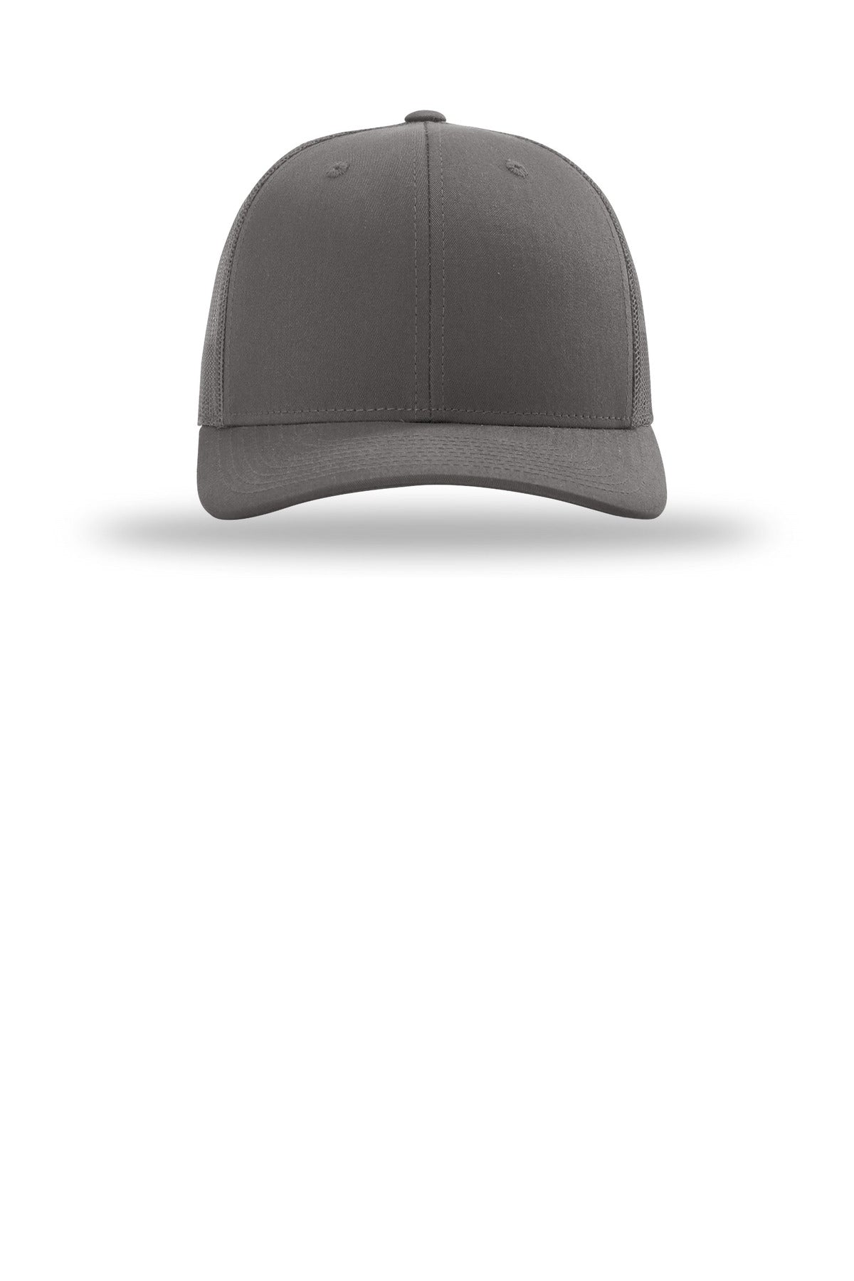 Front View of Charcoal Richardson Trucker Cap 112