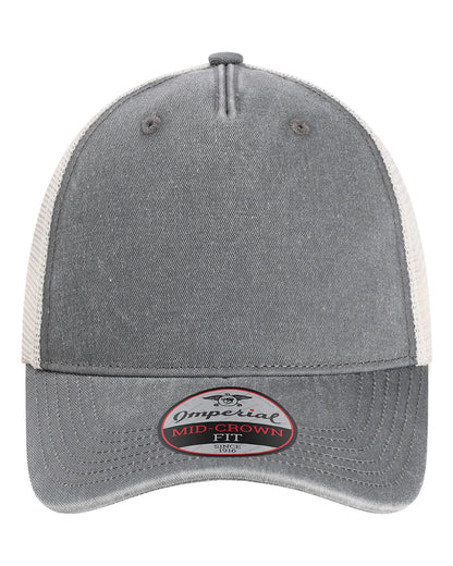 Front View of Charcoal/ Stone The Gambit Mesh Back Cap - X240M
