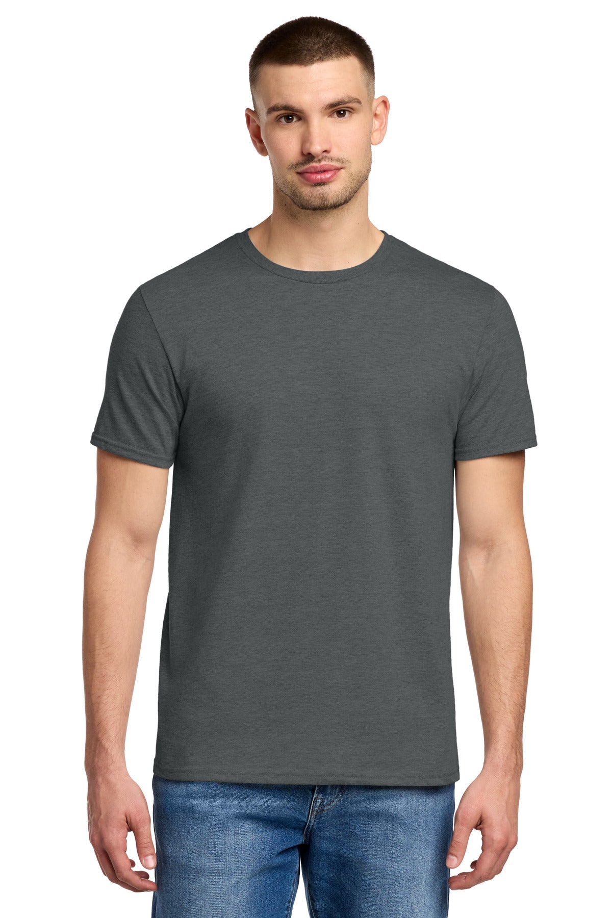 Front View of CharcoalHt Jerzees Premium Blend Ring Spun T-Shirt 560M