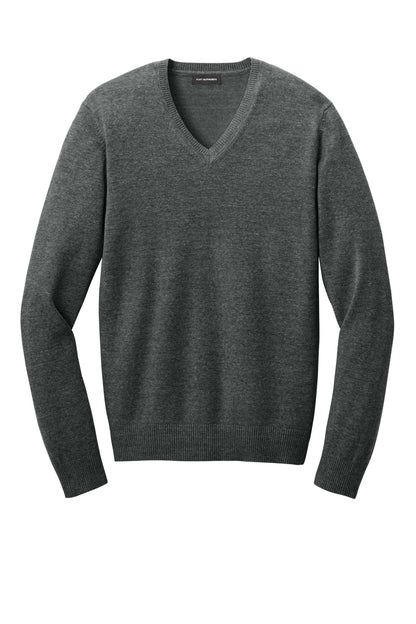 Front View of CharcoalHt Port Authority Easy Care V-Neck Sweater SW2850