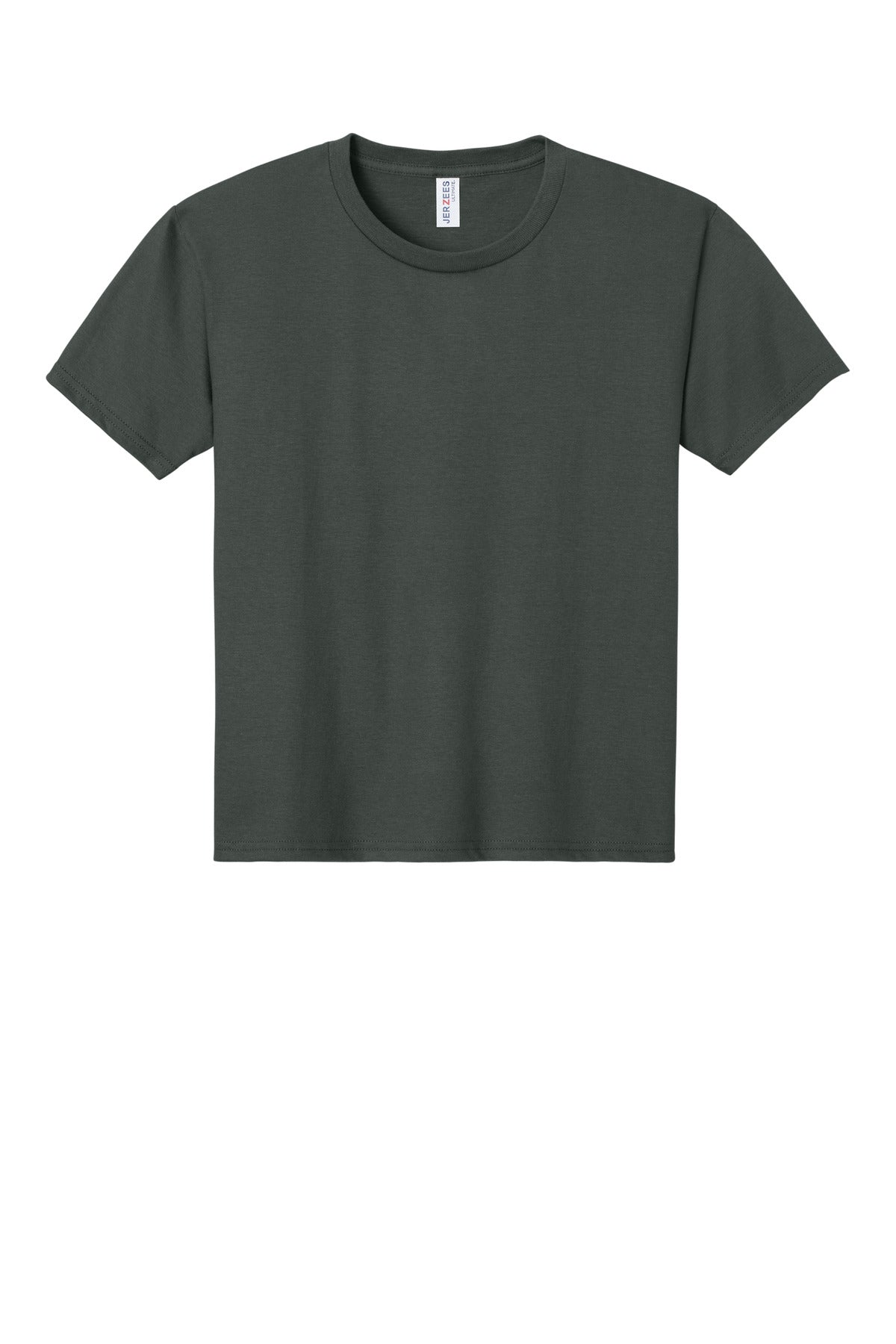 Front View of CharGrey Jerzees Ultimate Youth Ring Spun T-Shirt IC46B