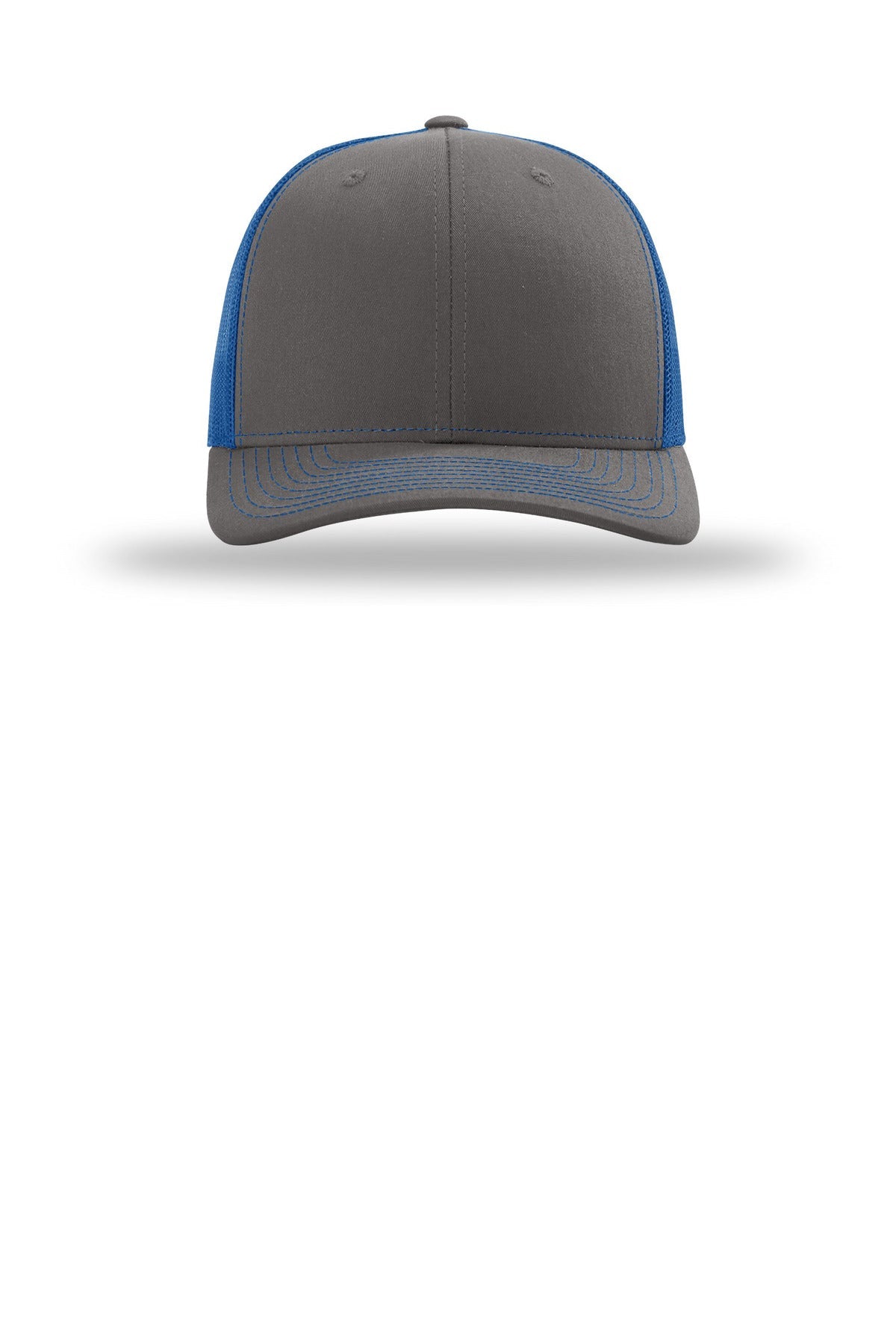 Front View of Char/Royal Richardson Trucker Cap 112