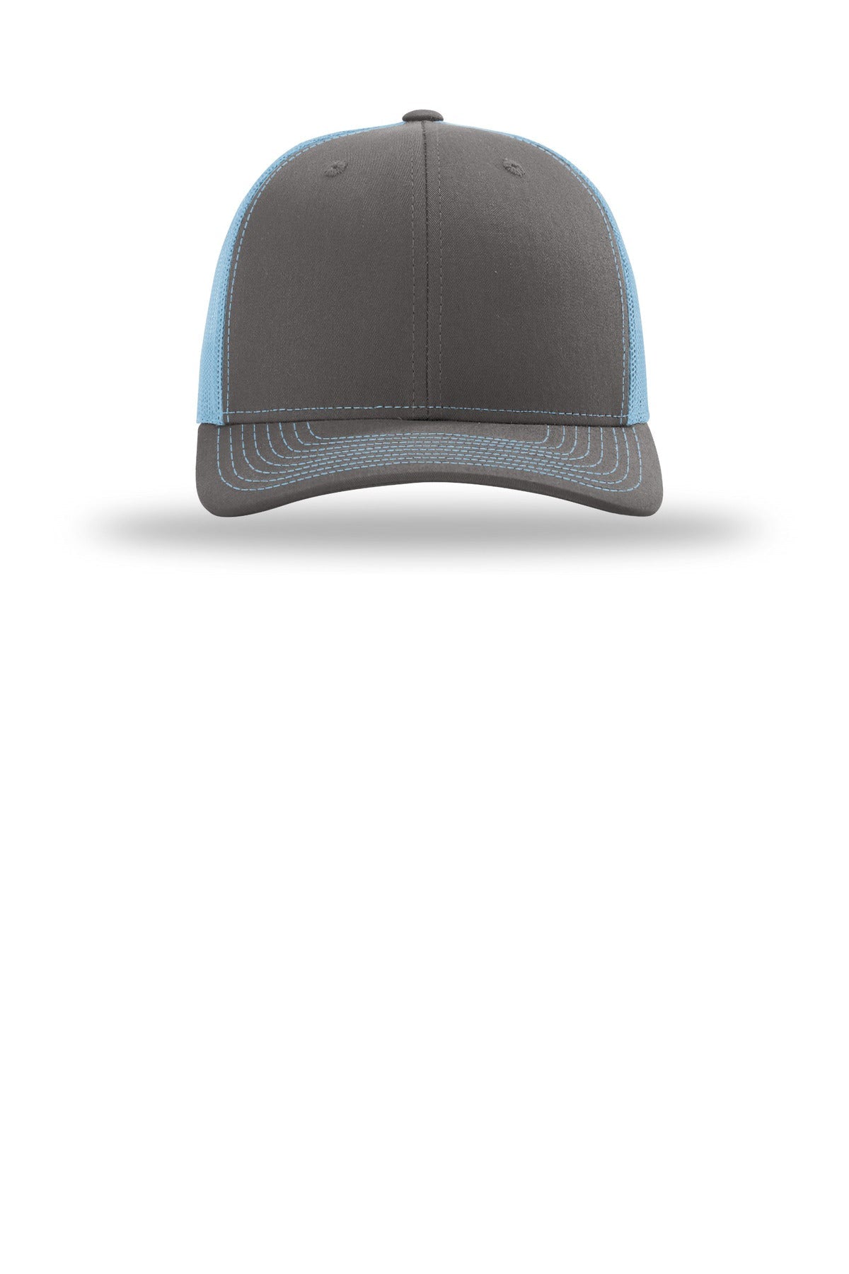 Front View of Ch/ClmbBlu Richardson Trucker Cap 112