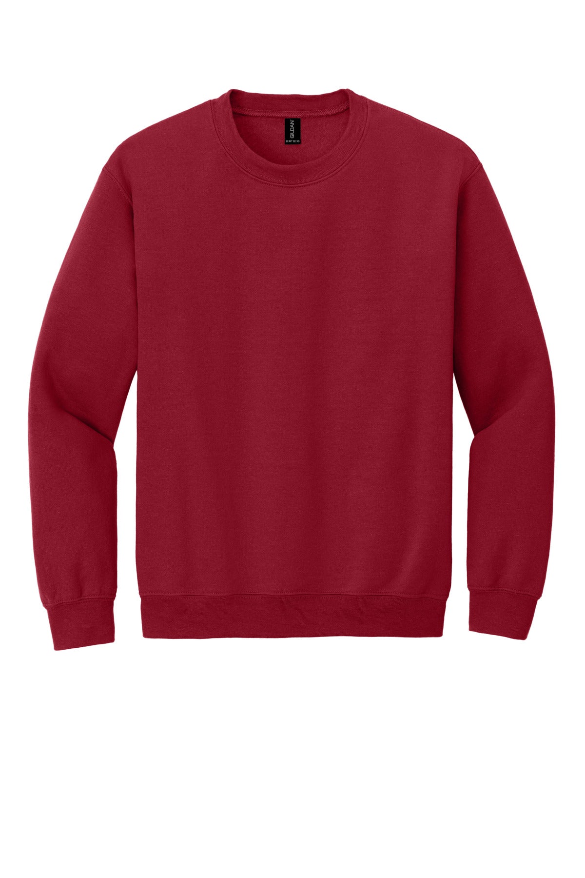 Front View of Cherry Red Gildan Heavy Blend Crewneck Sweatshirt. 18000