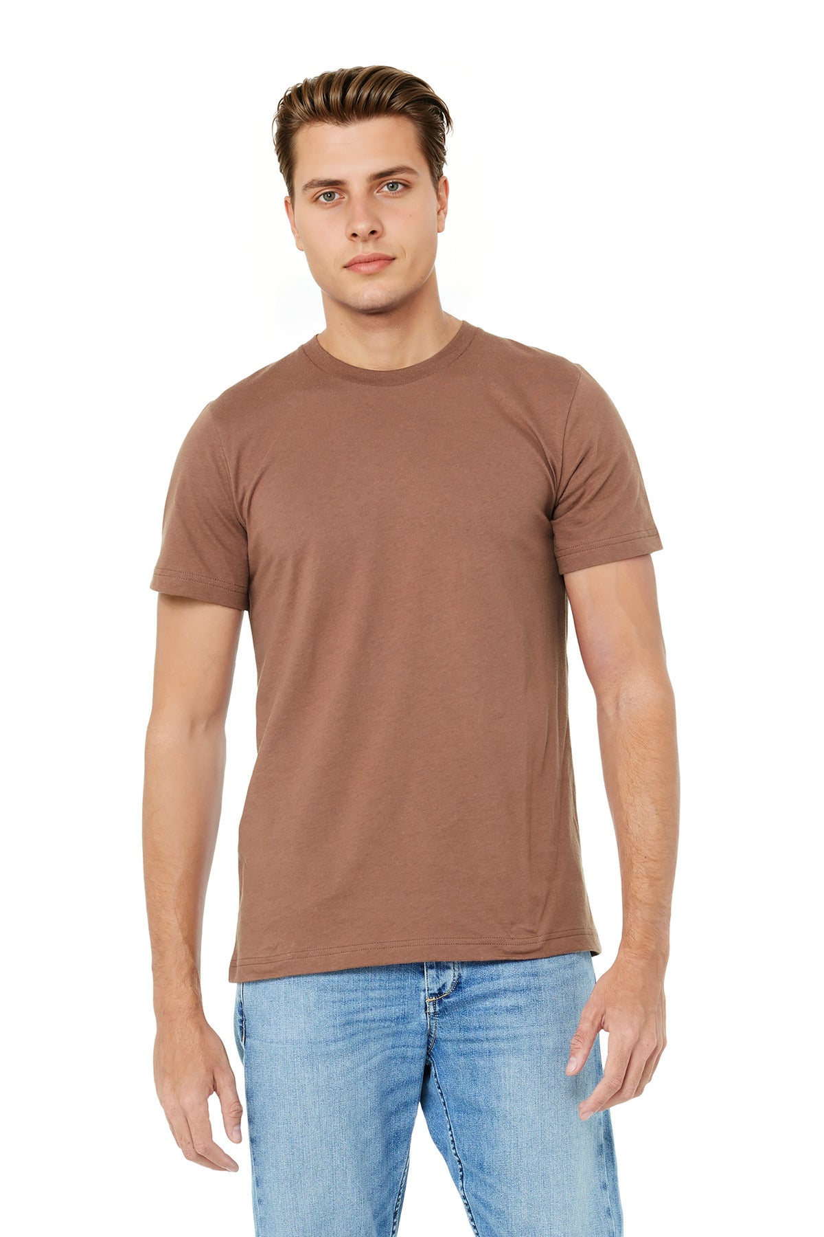Front View of Chestnut BELLA+CANVAS Unisex Jersey Short Sleeve Tee. BC3001