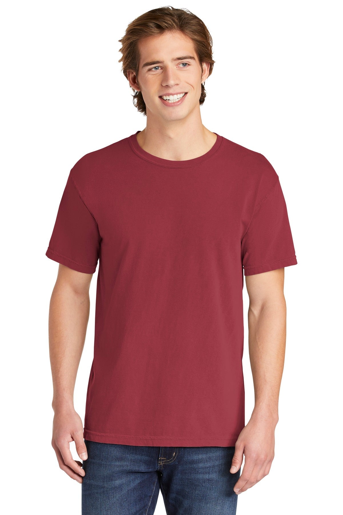 Front View of Chili COMFORT COLORS Heavyweight Ring Spun Tee. 1717