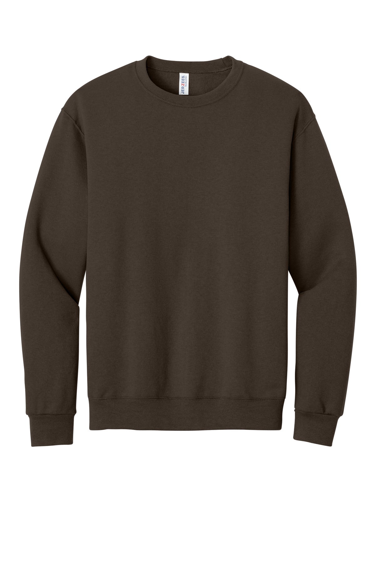 Front View of CHOCOLATE Jerzees - NuBlend Crewneck Sweatshirt. 562M