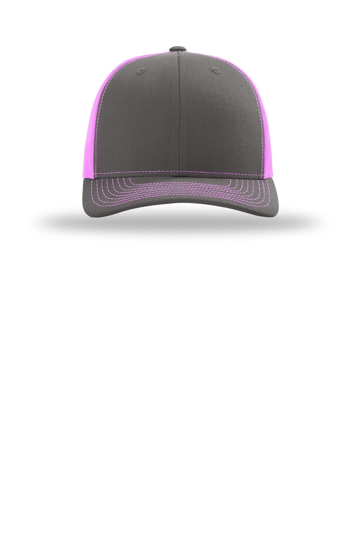 Front View of Chr/NePink Richardson Trucker Cap 112