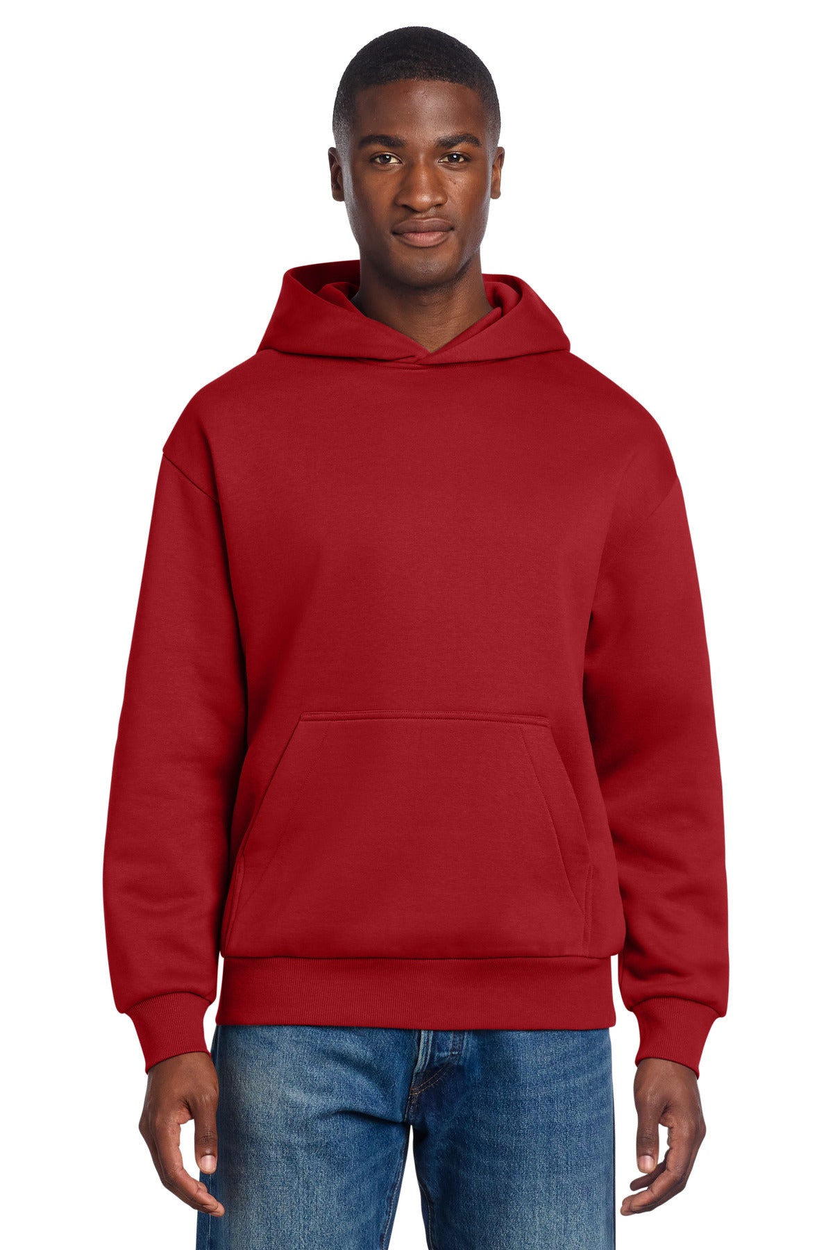 Front View of ClassicRed District V.I.T. Heavyweight Fleece Hoodie DT6150