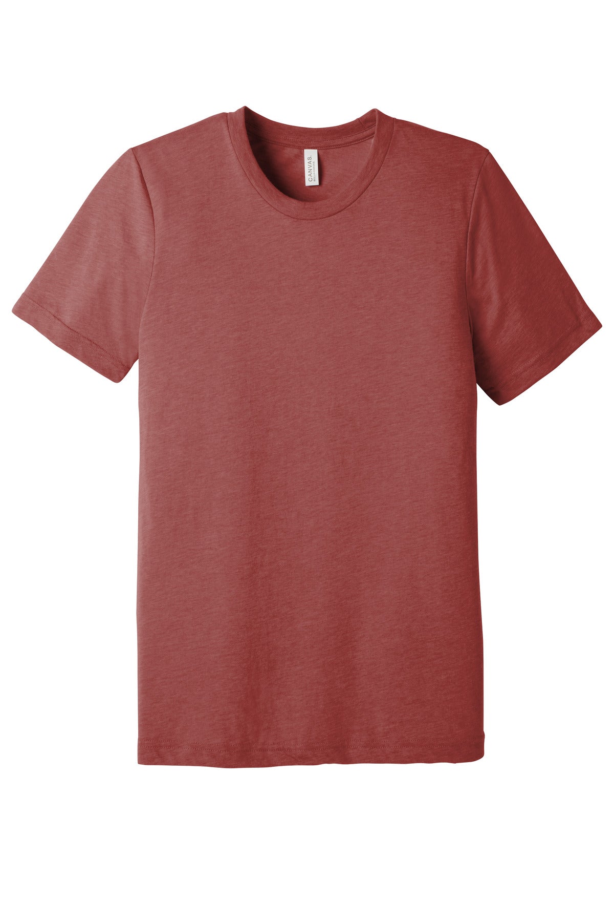 Front View of Clay TB BELLA+CANVAS Unisex Triblend Short Sleeve Tee. BC3413
