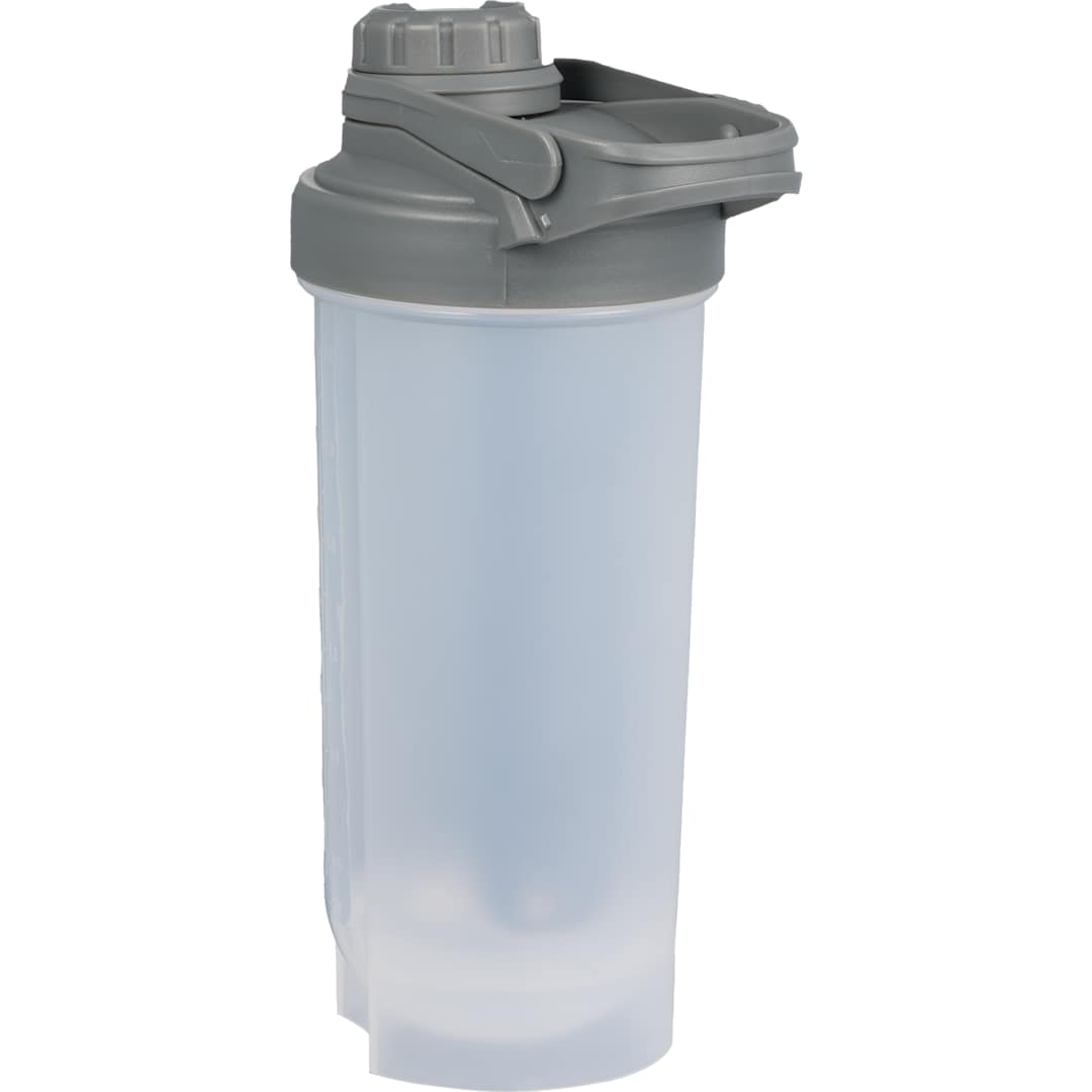 Front View of Clear Buddy 24oz Recycled Protein Shaker Bottle plain
