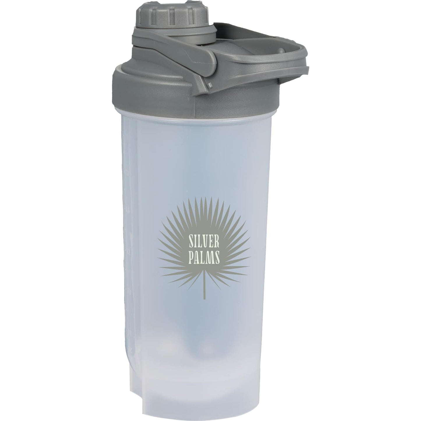 Front View of Clear Buddy 24oz Recycled Protein Shaker Bottle