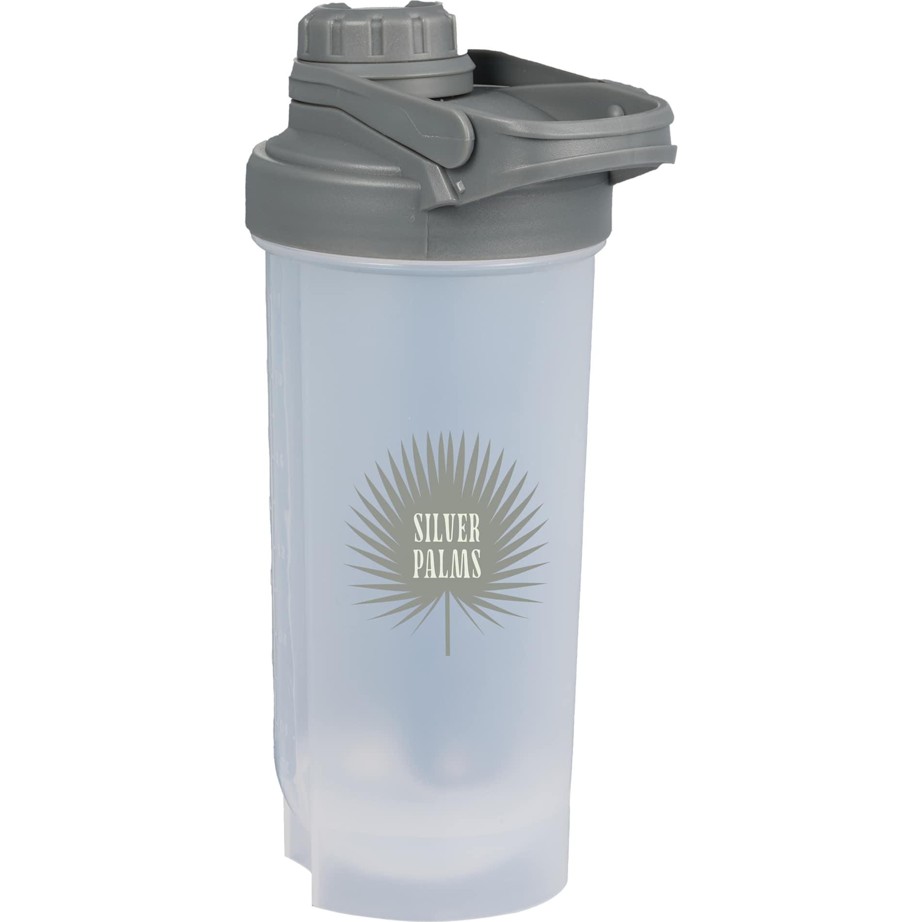 Front View of Clear Buddy 24oz Recycled Protein Shaker Bottle