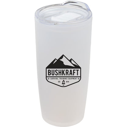 Front View of Clear Coastal Double Wall Tumbler 22 oz