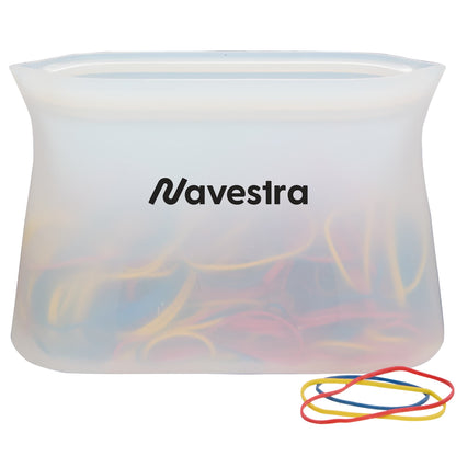 Front View of Clear Zili Silicone Food Storage Bag 16oz