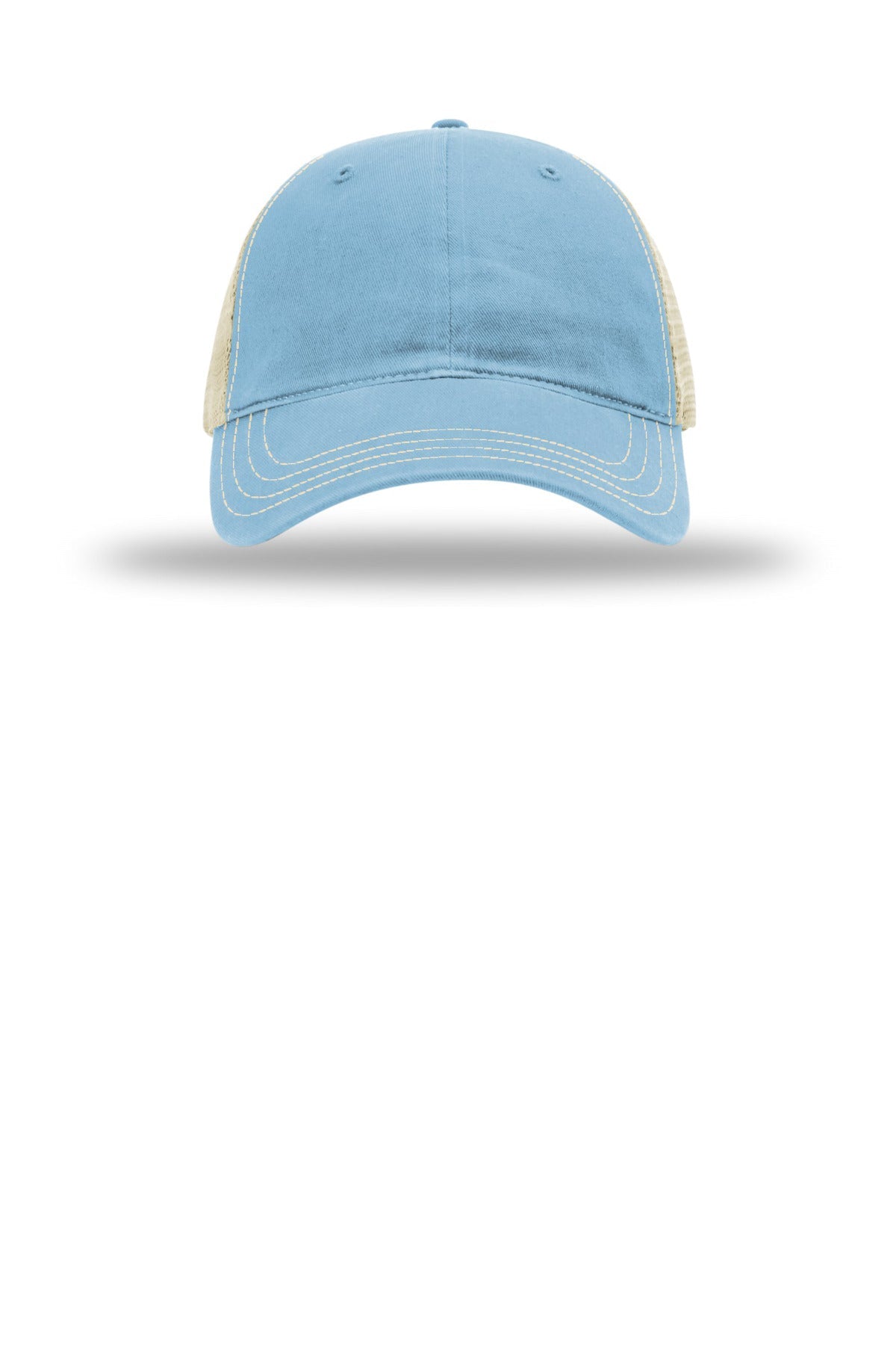 Front View of ClmbBl/Khk Richardson Garment Washed Trucker 111