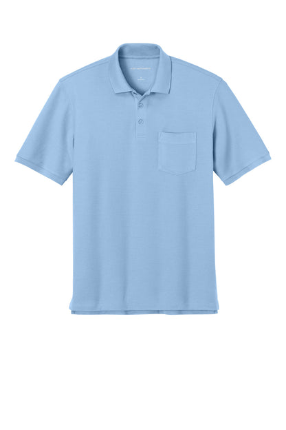 Front View of CloudBlue Port Authority Wearever Signature Pique Pocket Polo K200P
