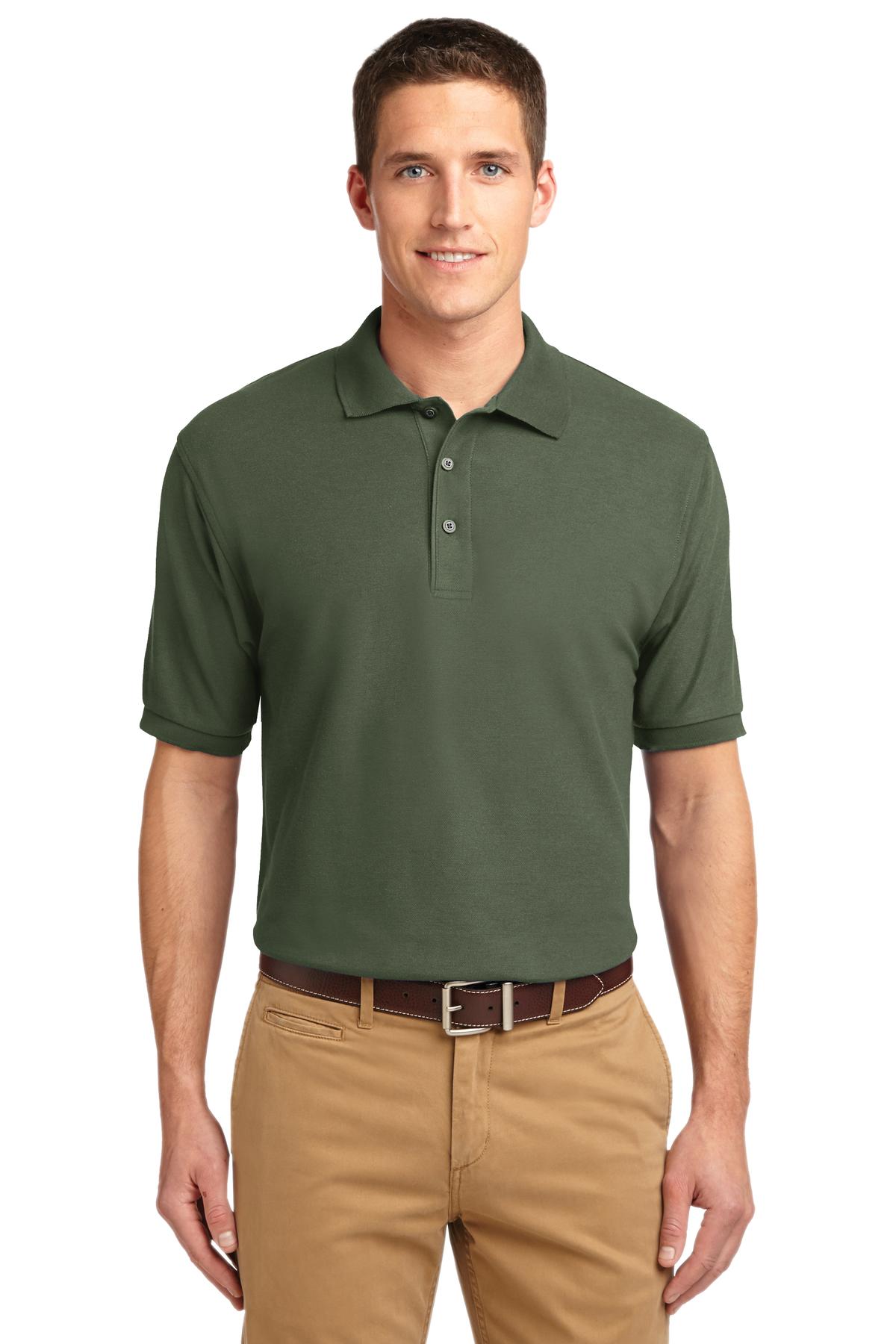 Front View of Clover Green Port Authority Extended Size Silk Touch Polo K500ES