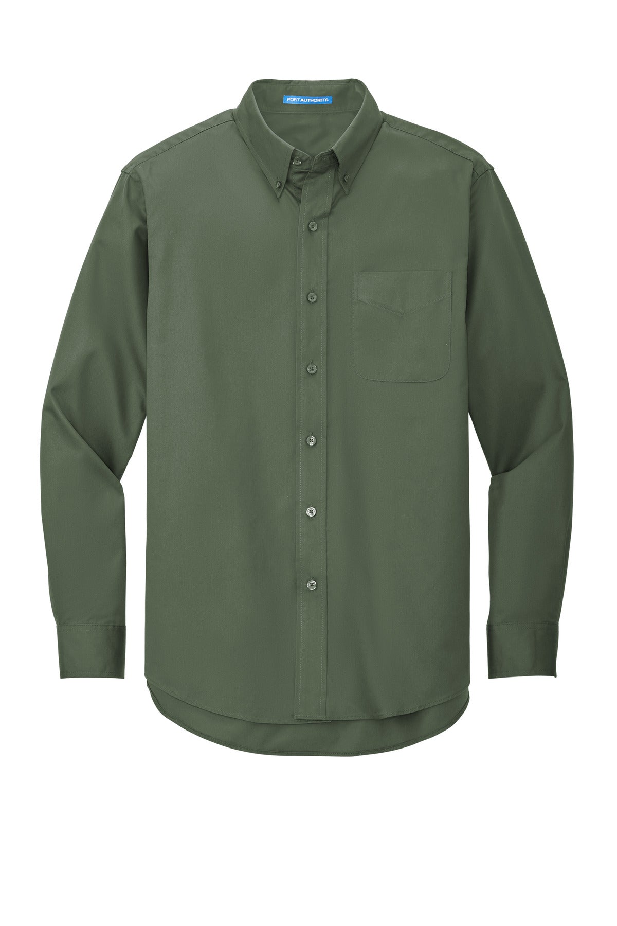 Front View of Clover Green Port Authority Long Sleeve Easy Care Shirt S608