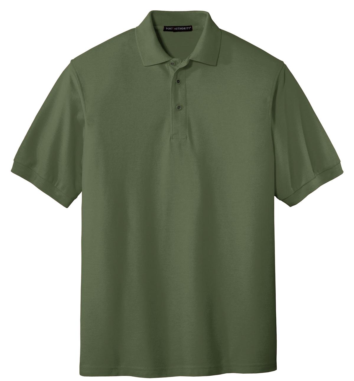 Front View of Clover Green Port Authority Silk Touch Polo K500