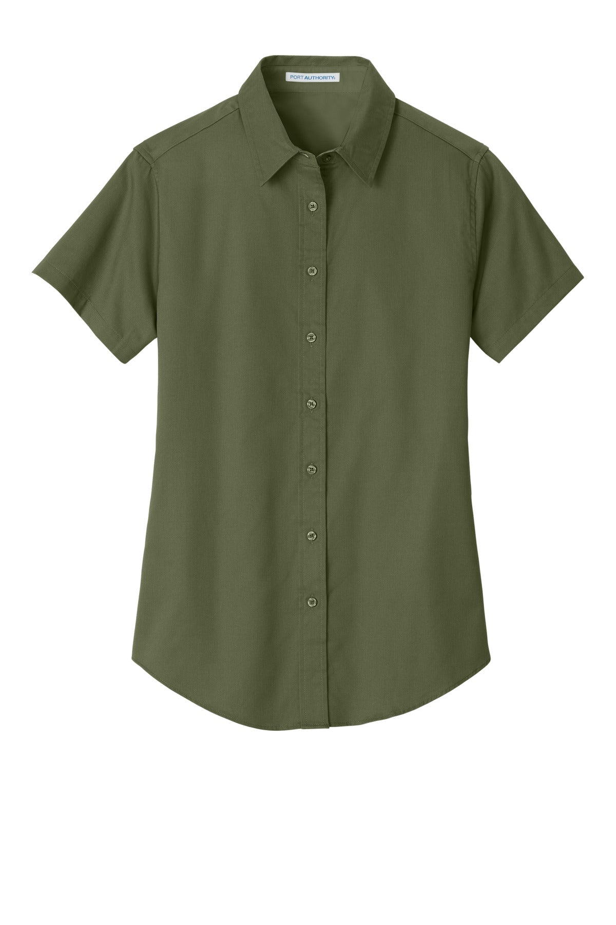 Front View of Clover Green Port Authority Women's Short Sleeve Easy Care Shirt. L508