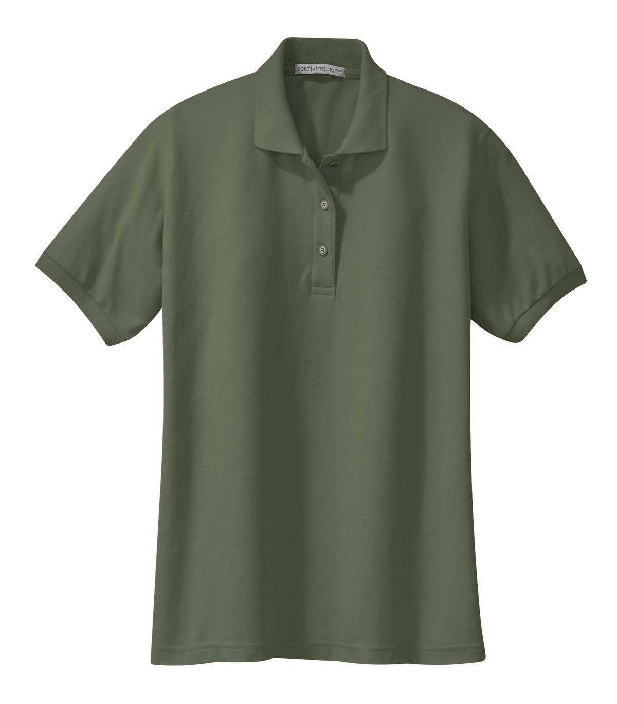 Front View of Clover Green Port Authority Women's Silk Touch Polo. L500