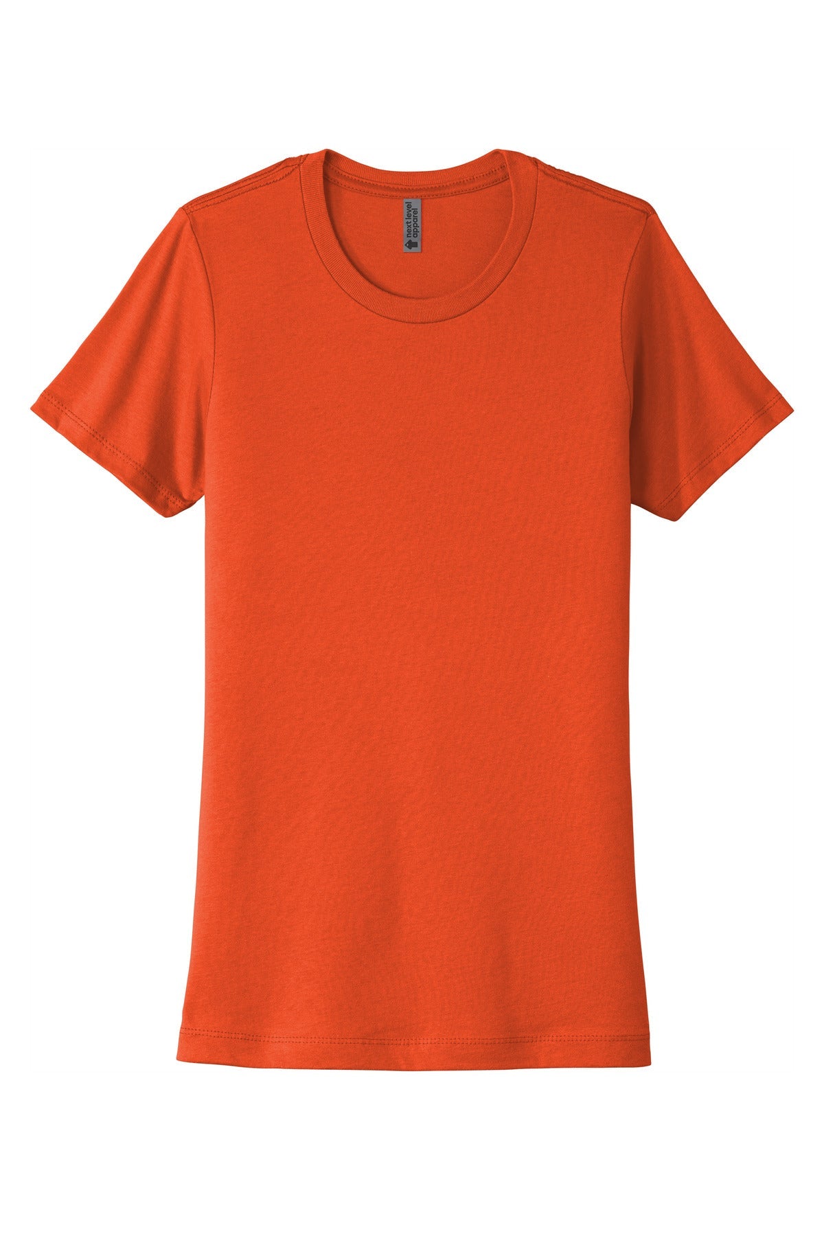 Front View of ClscOrange Next Level Apparel Women's Cotton Tee. NL3900