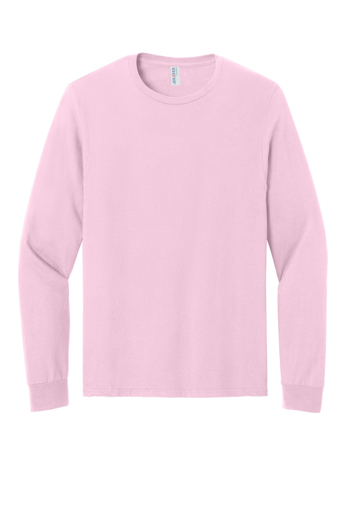 Front View of ClscPink Jerzees Classics Unisex Cotton Long Sleeve T-Shirt 363L