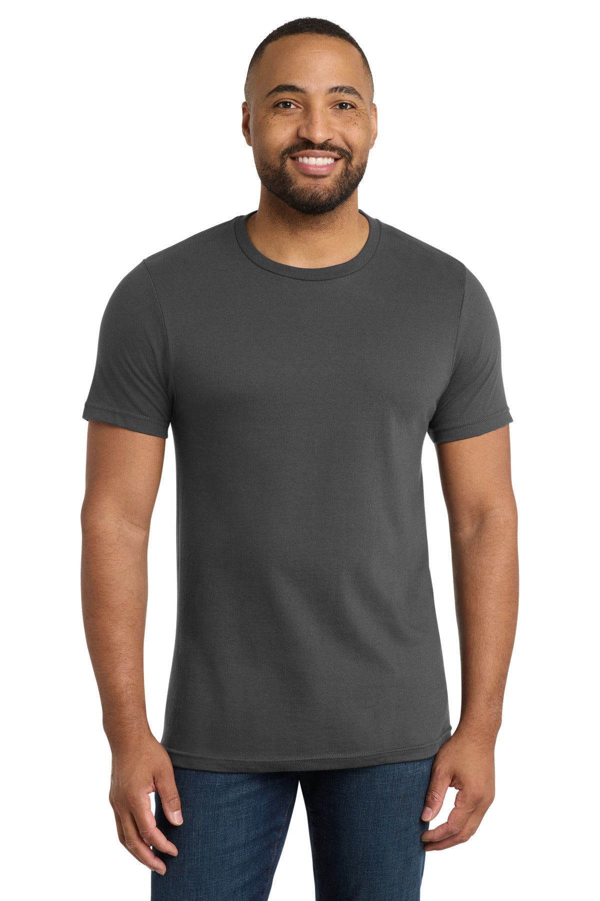 Front View of Coal Grey Port & Co Bouncer Tee PC600