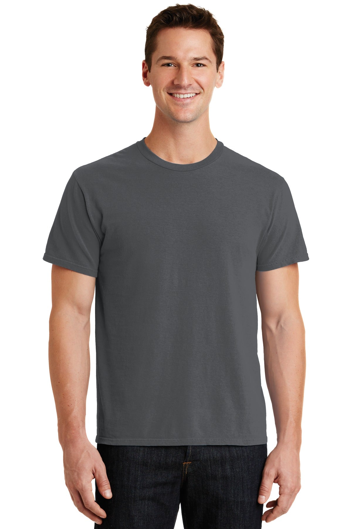 Front View of Coal Port & Co Beach Wash Garment-Dyed Tee. PC099