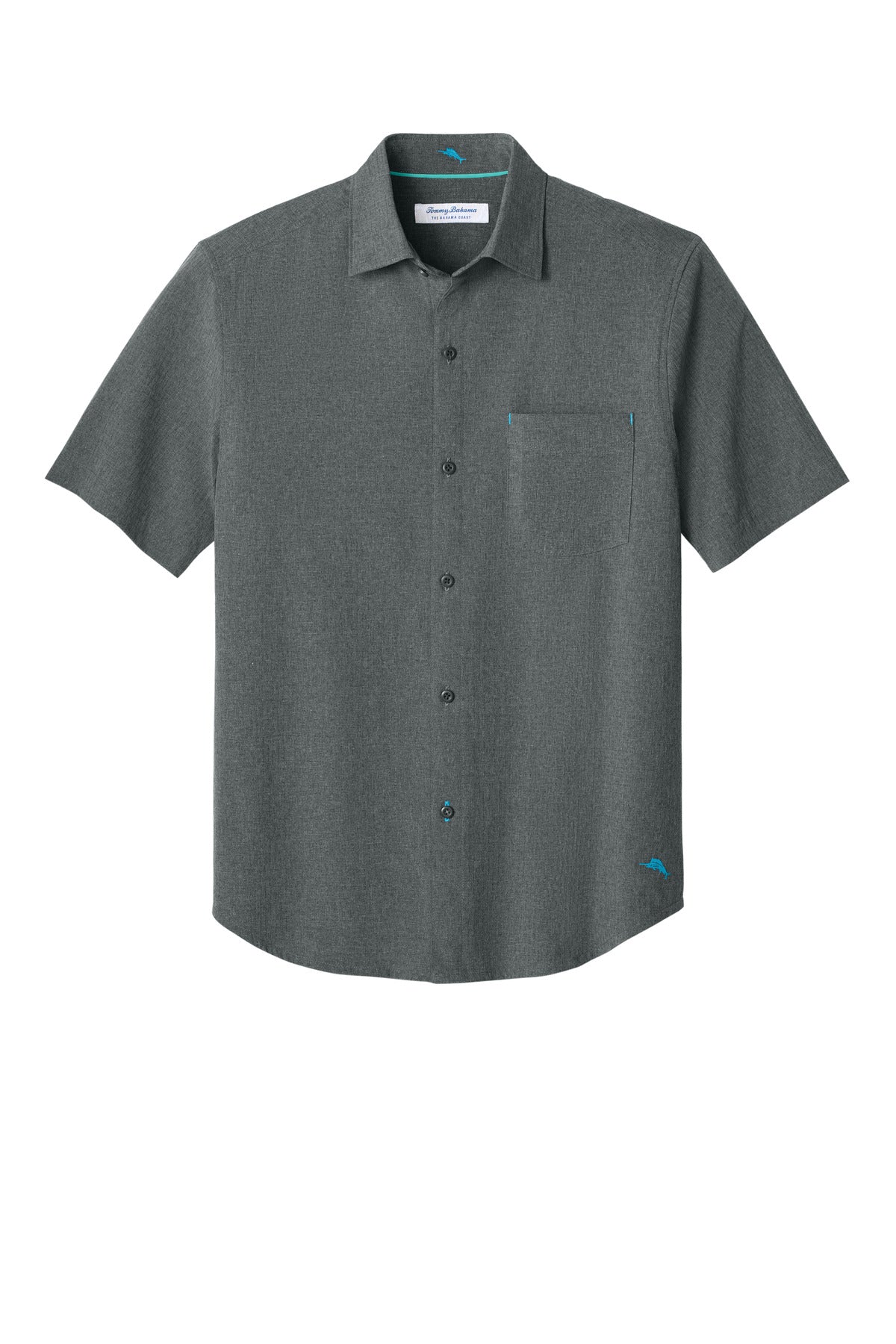 Front View of Coal Tommy Bahama Sandy Point Short Sleeve Shirt ST326815TB