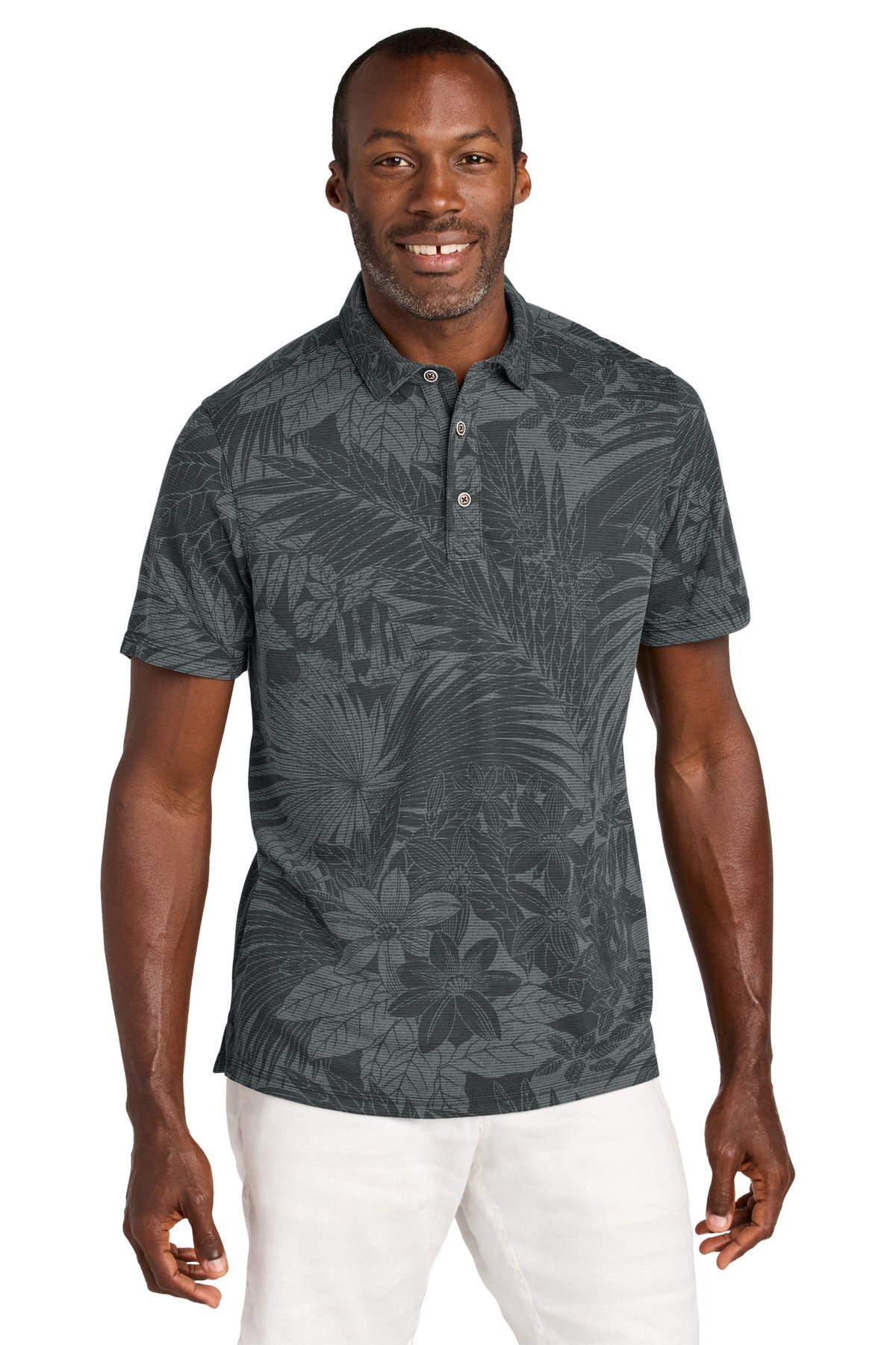 Front View of Coal Tommy Bahama Santiago Paradise Polo ST227544TB