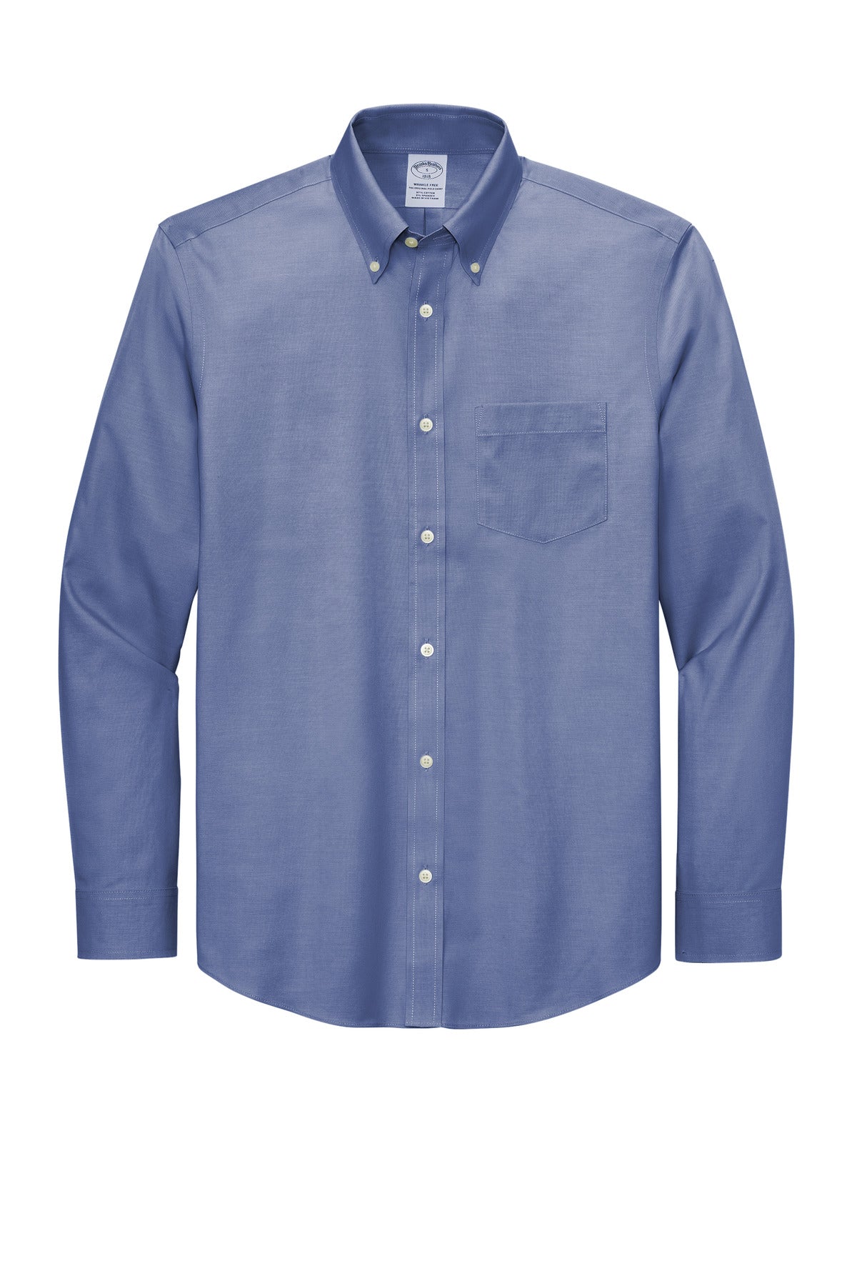 Front View of CobaltBl Brooks Brothers Tall Wrinkle-Free Stretch Pinpoint Shirt TBB18000