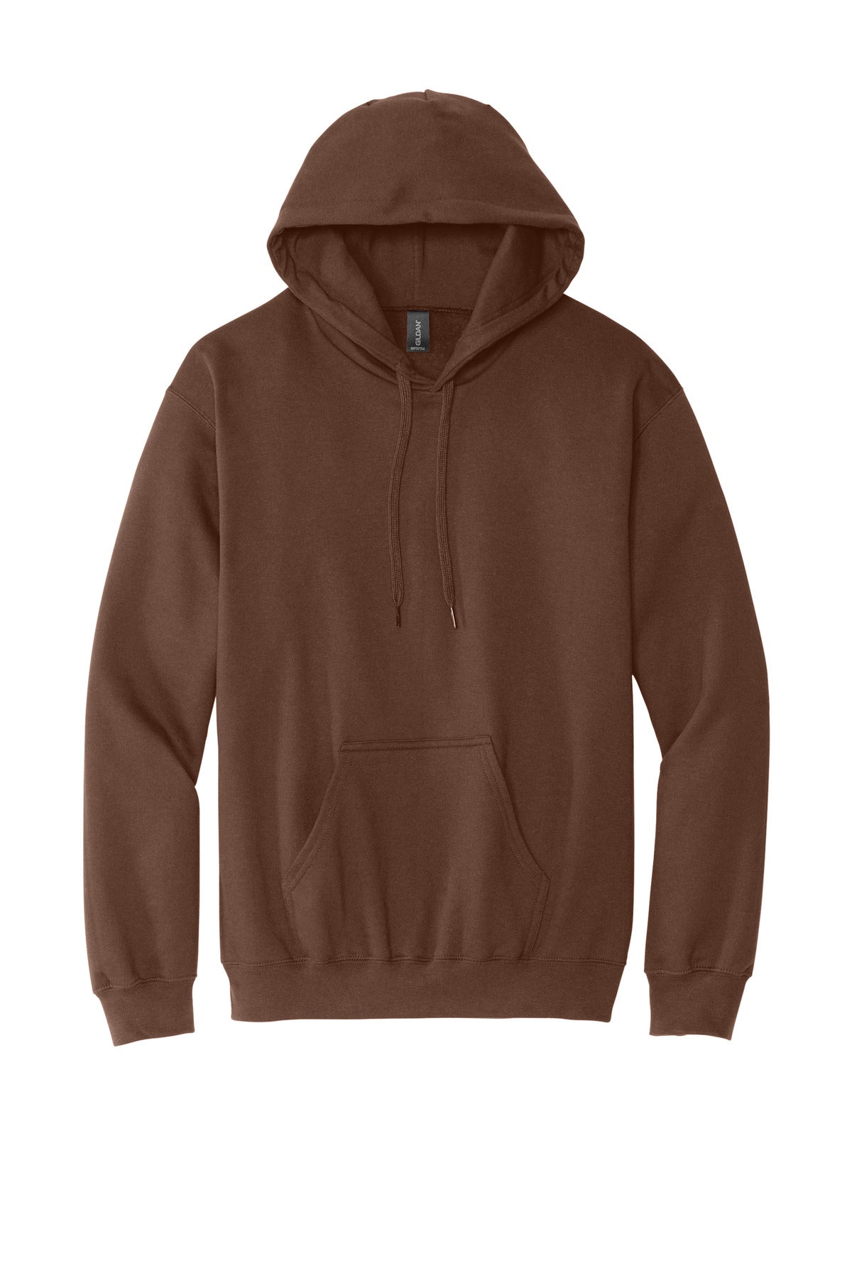 Front View of Cocoa Gildan Softstyle Midweight Pullover Hooded Sweatshirt SF500