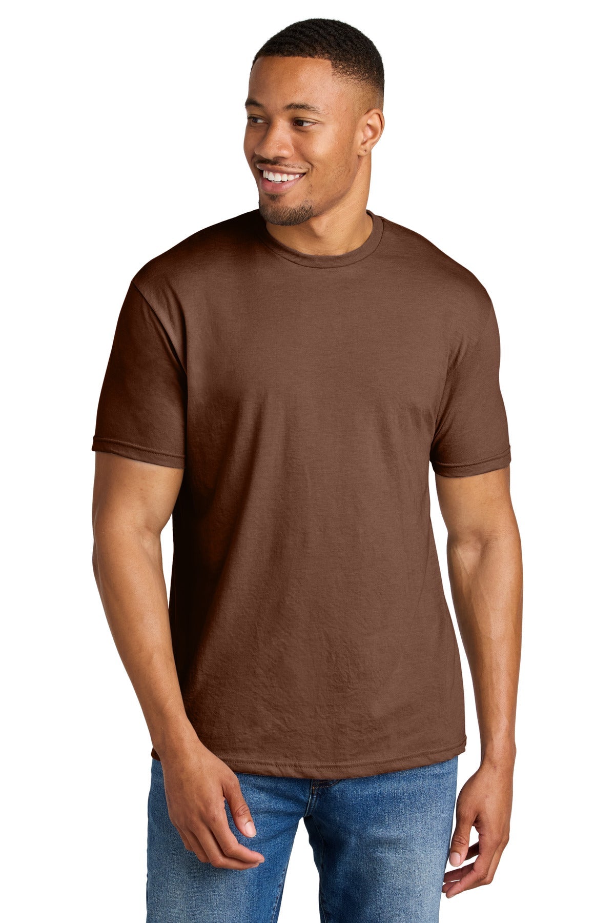 Front View of CocoaMist Gildan Softstyle CVC Tee 64000CVC