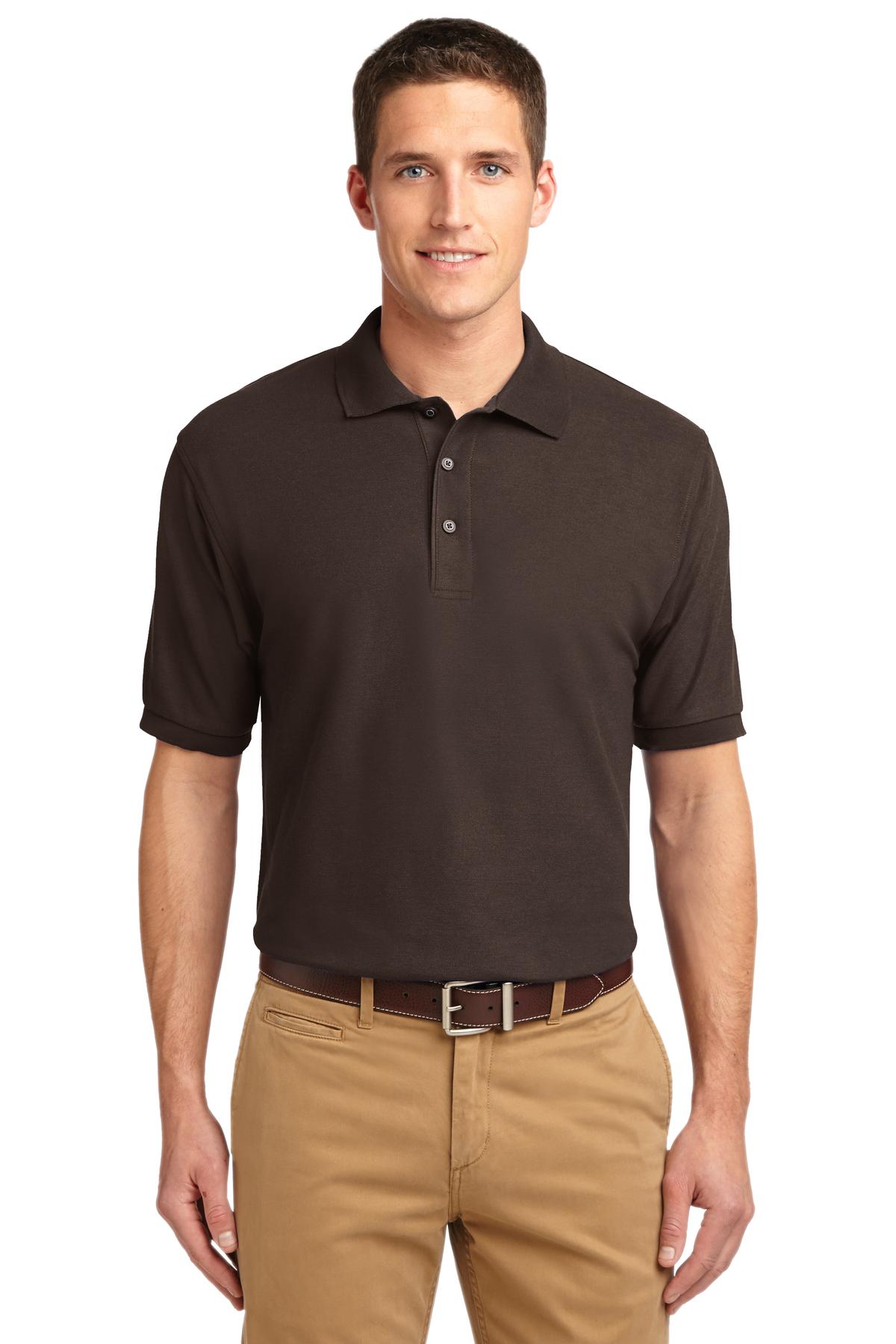Front View of Coffee Bean Port Authority Extended Size Silk Touch Polo K500ES