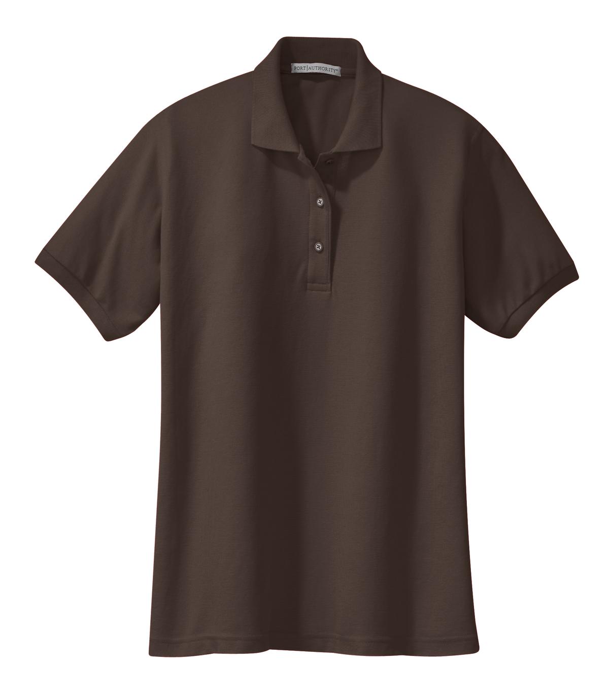 Front View of Coffee Bean Port Authority Women's Silk Touch Polo. L500